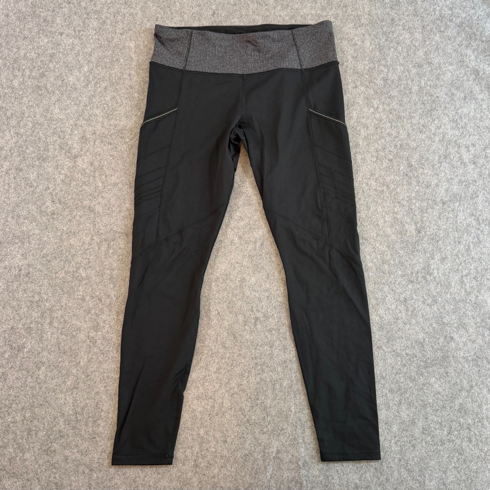 Lululemon Athletica Black Heathered Fresh‎ Tracks 28" Tights Women's Size 12